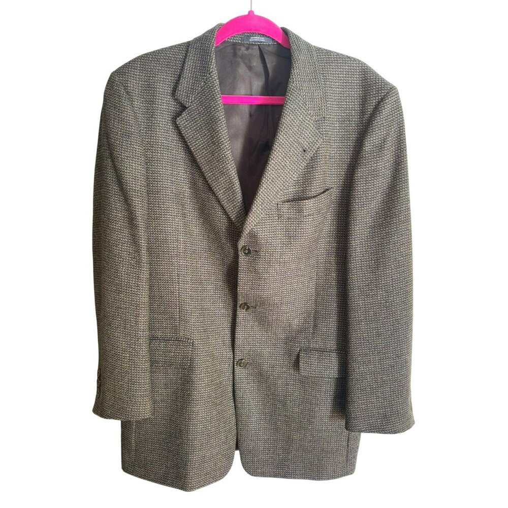 Hart Schaffner Marx Proffitts Harris Tweed 40R Wool Blazer Jacket Houndstooth